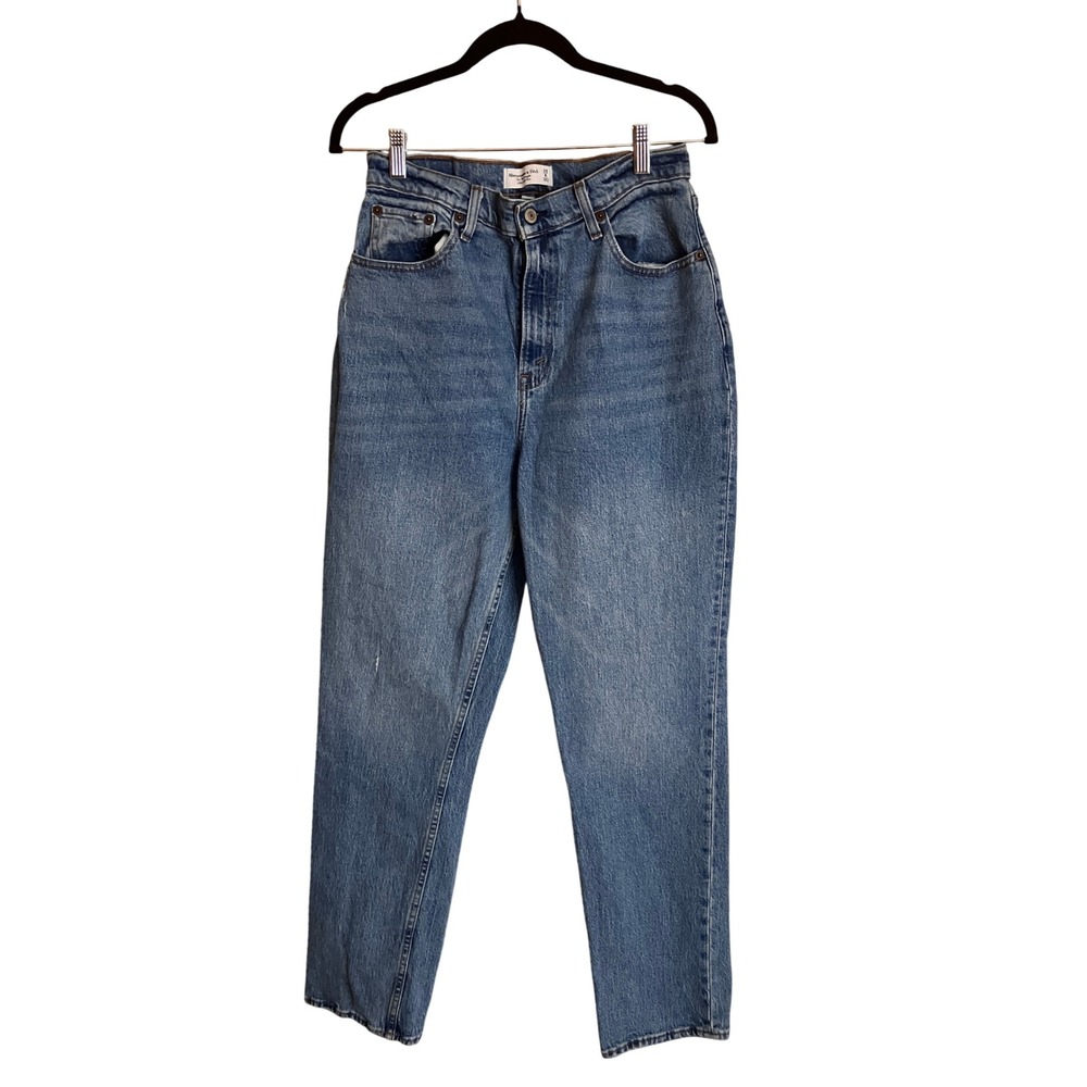 Abercrombie & Fitch Curve Love 90s Straight Ultra High Rise Blue Jeans 29 8L